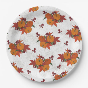 Cute Fall Harvest Paper Plate