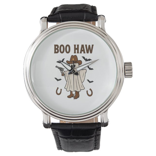 Cute Fall Highland Cow Ghost Halloween Watch (Front)
