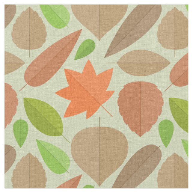 Cute Fall Leaves Pattern Fabric (Close Up)