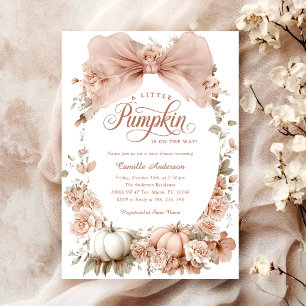 Cute Fall Little Pumpkin Baby Shower Invitation