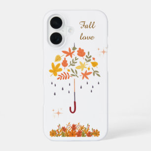 Cute Fall Love Autumn Leaf Umbrella  iPhone 16 Case