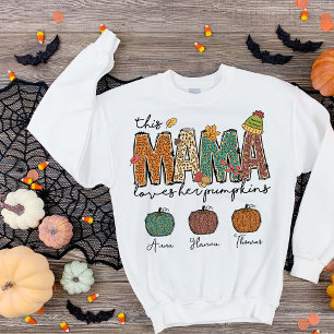 Cute Fall Mama Love Her Pumpkin Leopard Sweatshirt