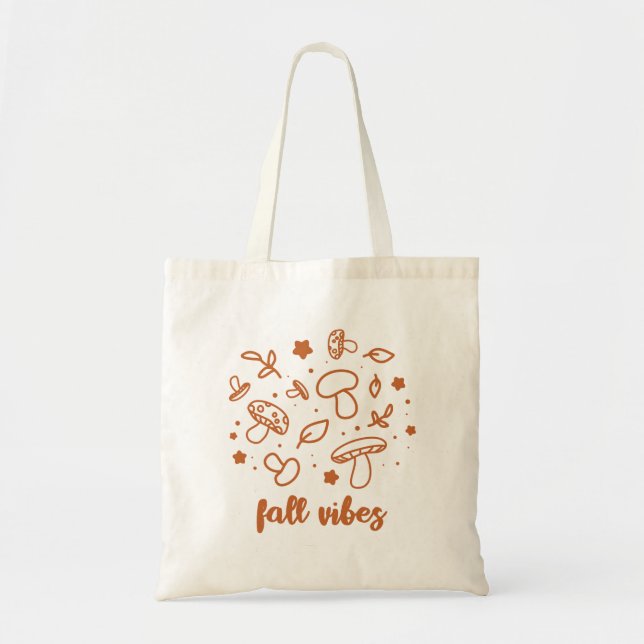 Cute Fall Mushroom Botanical  Tote Bag (Front)