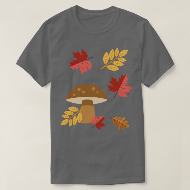 Cute Fall Mushroom T-Shirt (Design Front)
