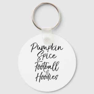 Cute Fall Nights Quote Gift Pumpkin Spice Footbyll Key Ring
