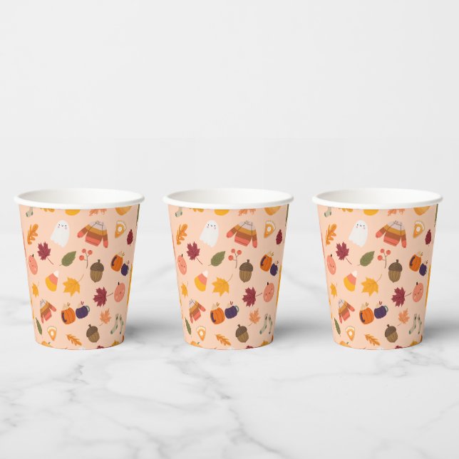 Cute Fall Paper Cups (Multi)