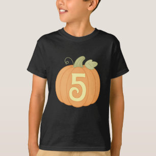 Cute Fall Pumpkin 5th Birthday   Halloween Party T-Shirt