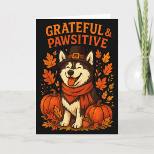 Cute Fall Pumpkin Autumn Dog Lover Tee Card