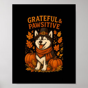 Cute Fall Pumpkin Autumn Dog Lover Tee Poster