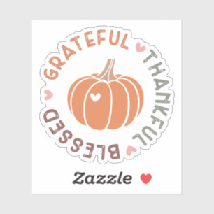 Cute Fall Pumpkin Grateful Thankful Blessed Quote