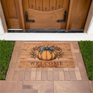 Cute Fall Pumpkin Welcome Doormat