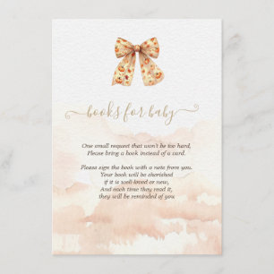 Cute Fall Pumpkins Bow Baby Shower  Enclosure Card