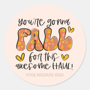 Cute Fall Pun Autumn Small Business Classic Round Sticker