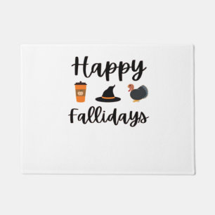Cute Fall season Happy Fallidays Thanksgiving Hall Doormat