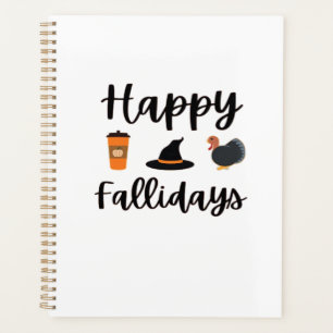 Cute Fall season Happy Fallidays Thanksgiving Hall Planner