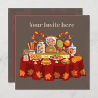 Cute Fall Seasonal candy buffet invitation