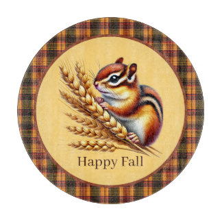 Cute Fall Seasonal chipmunk kitchen  Cutting Board