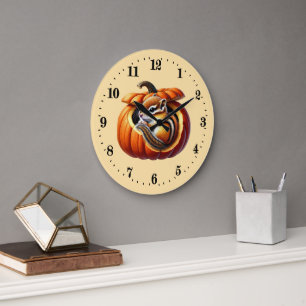 Cute Fall Seasonal chipmunk lovers Large Clock
