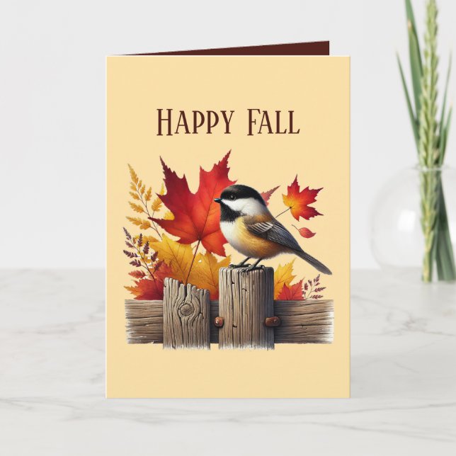 Cute Fall Seasonal customisable bird Card (Front)