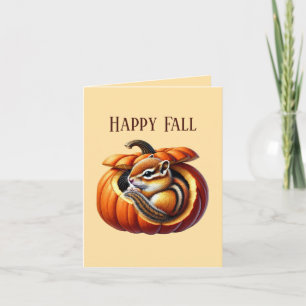 Cute Fall Seasonal customisable chipmunk Card