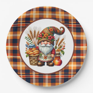 Cute Fall Seasonal gnome party Paper Plate