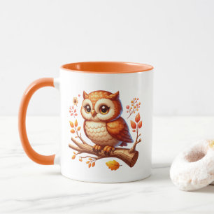 Cute Fall Seasonal owl monogram  Mug