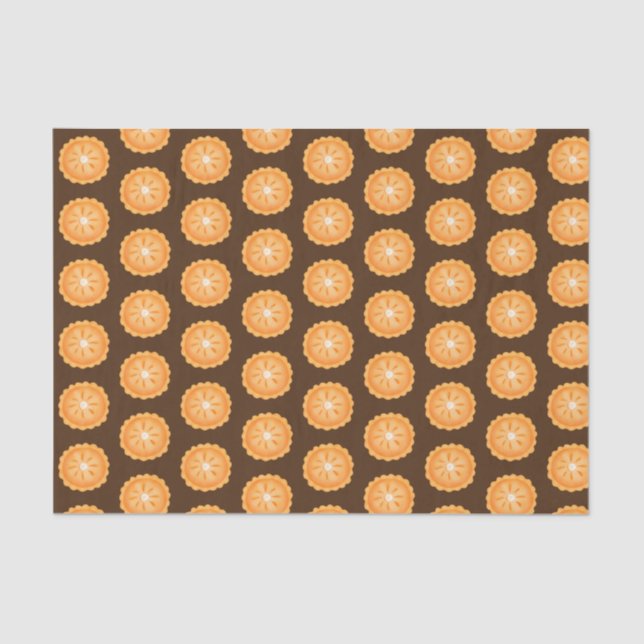 cute Fall Seasonal pumpkin pie tiled  Tissue Paper (Front)