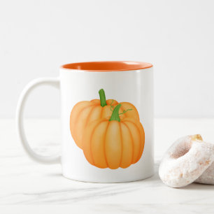 cute Fall Seasonal pumpkins add text Two-Tone Coffee Mug