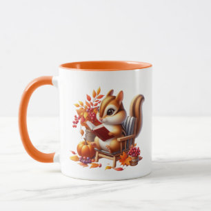 Cute Fall Seasonal squirrel add monogram Mug
