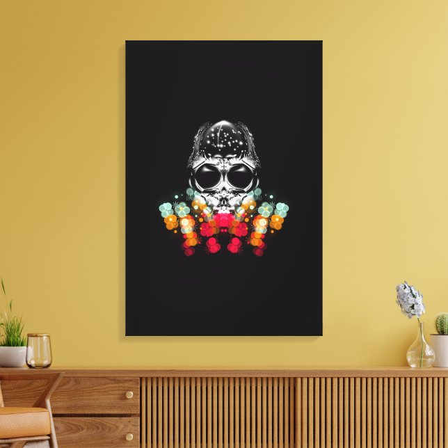 Cute Fall Spider with Dewdrop Hat Canvas Print (Insitu(LivingRoom))