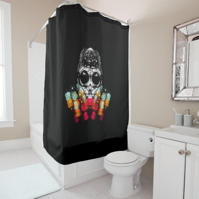 Cute Fall Spider with Dewdrop Hat Shower Curtain (In Situ)
