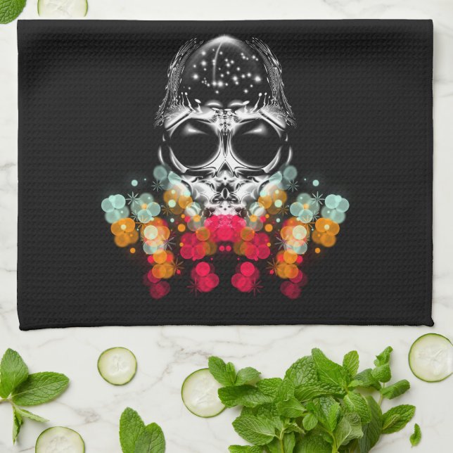 Cute Fall Spider with Dewdrop Hat Tea Towel (Folded)