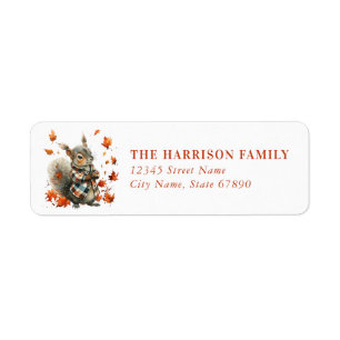 Cute Fall Squirrel Return Address Labels