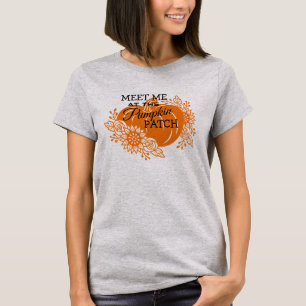 Cute Fall Thanksgiving Pumpkin Patch Letter Print T-Shirt