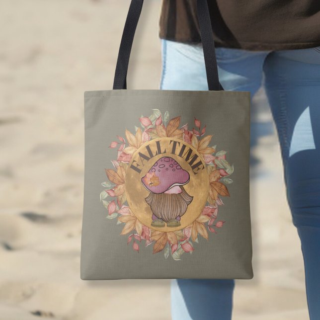  Cute Fall Time Gnome Tote Bag (Creator Uploaded)