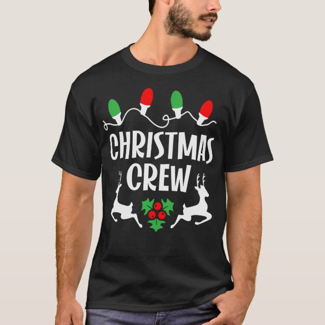 Cute Family Christmas Crew Matching 	 Gift Lights T-Shirt (Front)