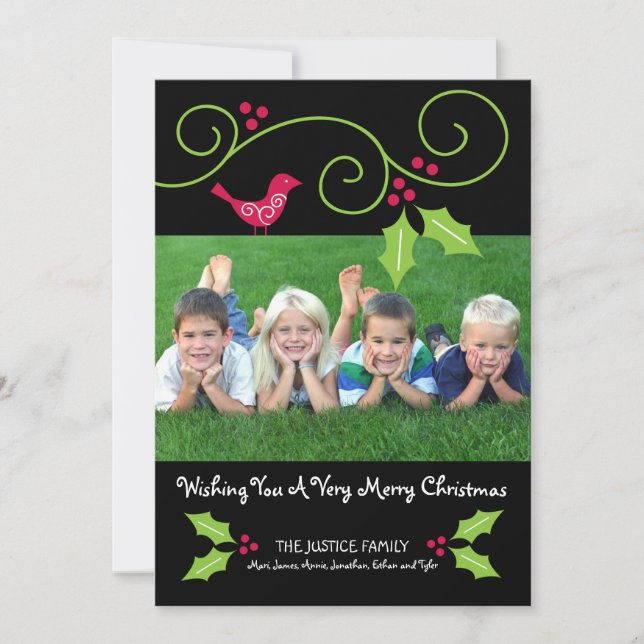 Cute Family Christmas Photo Cards (Front)