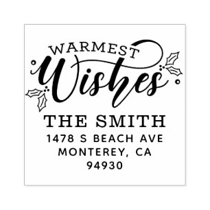 Cute Family Christmas Return Address Stamp