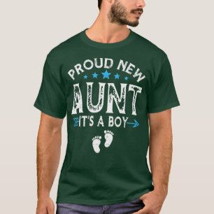 Cute Family Gender Reveal Proud New Aunt It's A Bo T-Shirt