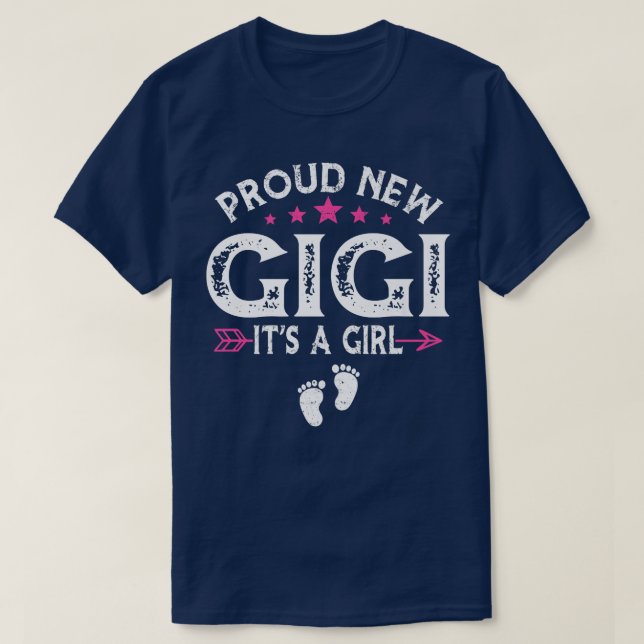 Cute Family Gender Reveal Proud New Gigi It's A Gi T-Shirt (Design Front)