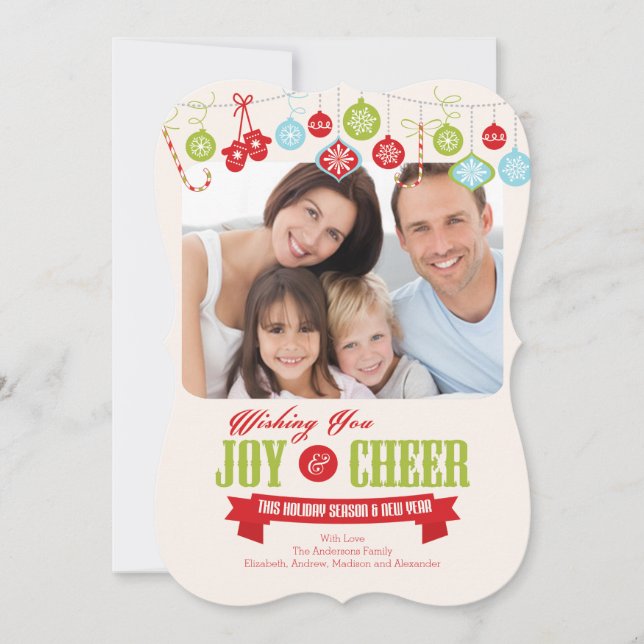 Cute Family Holiday Christmas Photo Card (Front)
