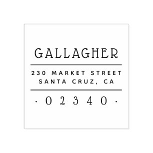 Cute Family Name Custom Return Address Rubber Stamp