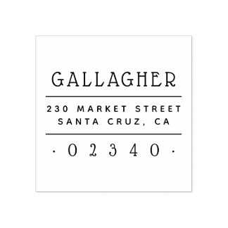 Cute Family Name Custom Return Address Rubber Stamp