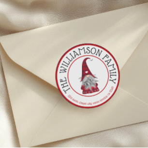 Cute Family Name Return Address Classic Round Sticker