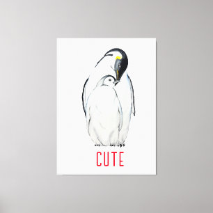 Cute family of emperor penguins T-Shirt Canvas Print