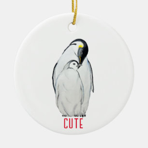 Cute family of emperor penguins T-Shirt Ceramic Tree Decoration