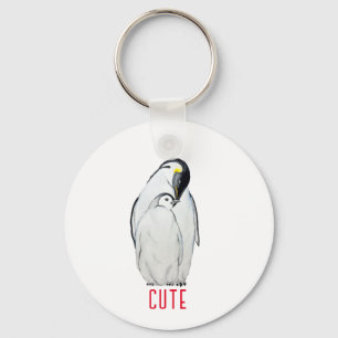 Cute family of emperor penguins T-Shirt Key Ring