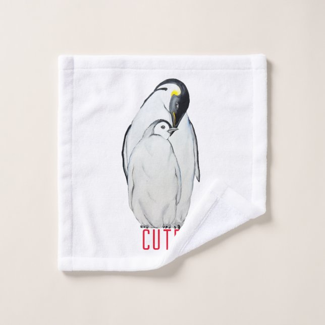 Cute family of emperor penguins T-Shirt Wash Cloth (Wash Cloth)