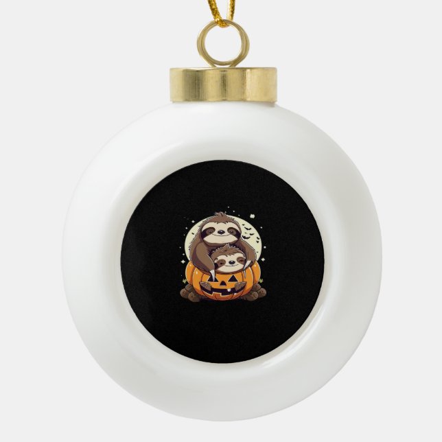Cute family of sloths Essential T-Shirt Ceramic Ball Christmas Ornament (Front)