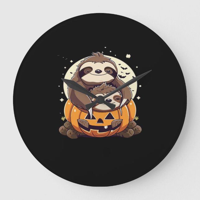 Cute family of sloths Essential T-Shirt Large Clock (Front)